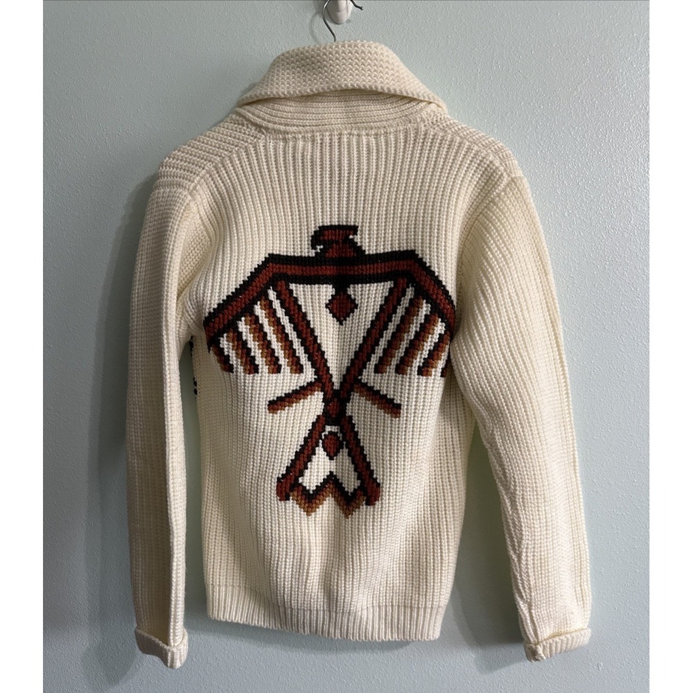 1970's Vintage Miller Outerwear Western Knit Sweater Aztec Thunderbird Sz Small‎ - Picture 3 of 9